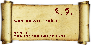 Kapronczai Fédra névjegykártya