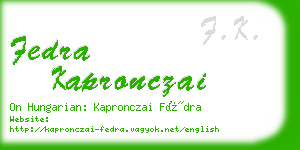 fedra kapronczai business card